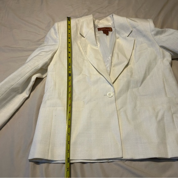 Vintage Worthington Blazer | 12 Petite | Off-White Textured Single Button 🇺🇸 - Picture 6 of 7